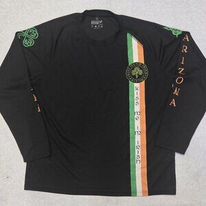 Sportswear Unlimited T-Shirt Mens XXL Black Long Sleeve "Kiss me Im Irish"